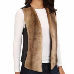 NYDJ Black Faux Fur Front Vest Size XL
